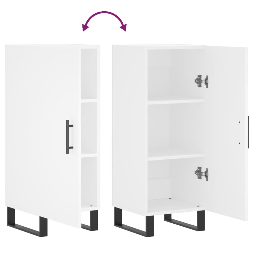 skænk 34,5x34x90 cm konstrueret træ hvid