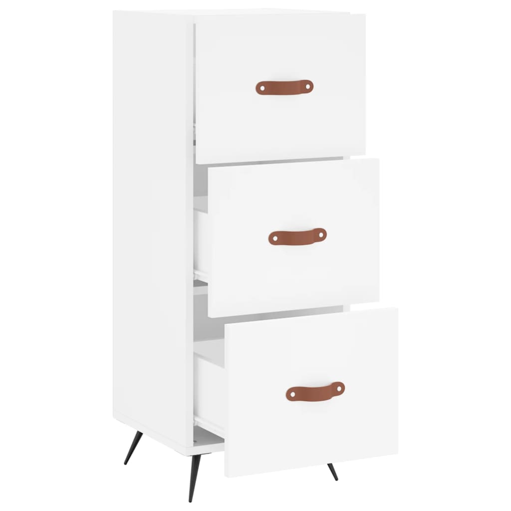 skænk 34,5x34x90 cm konstrueret træ hvid