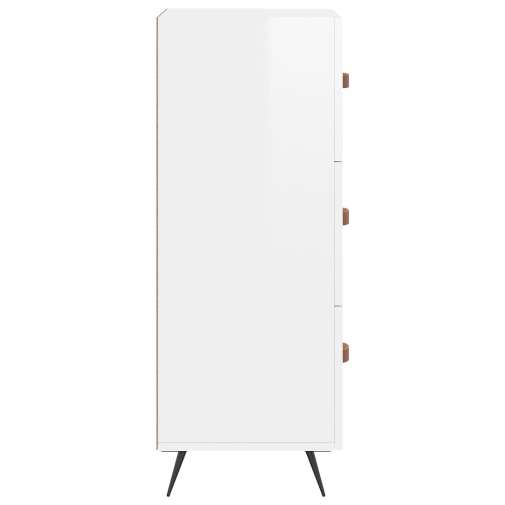 skænk 34,5x34x90 cm konstrueret træ hvid højglans