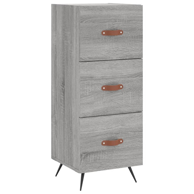 skænk 34,5x34x90 cm konstrueret træ grå sonoma-eg