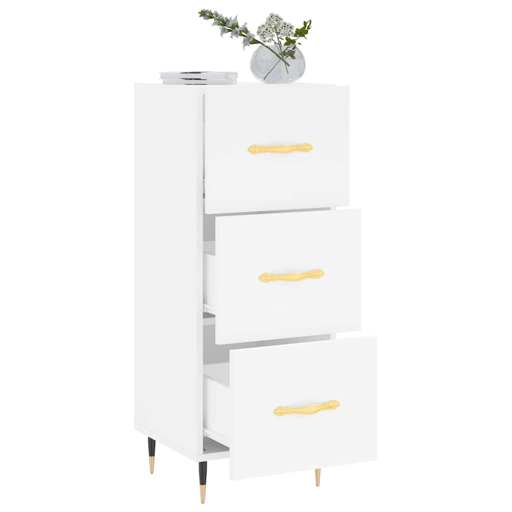 skænk 34,5x34x90 cm konstrueret træ hvid