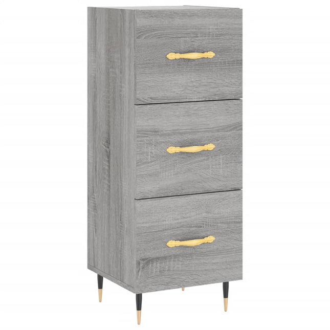 skænk 34,5x34x90 cm konstrueret træ grå sonoma-eg