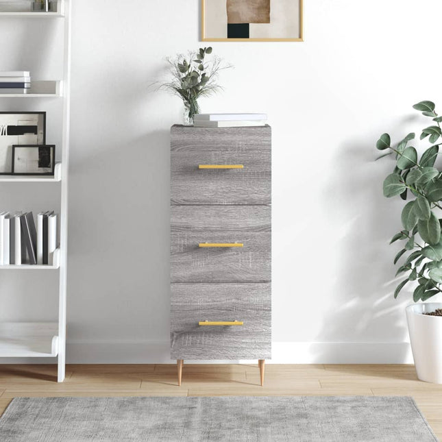 skænk 34,5x34x90 cm konstrueret træ grå sonoma-eg