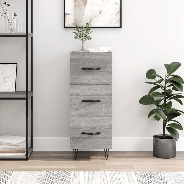 skænk 34,5x34x90 cm konstrueret træ grå sonoma-eg