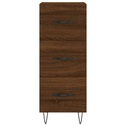 skænk 34,5x34x90 cm konstrueret træ brun egetræsfarve