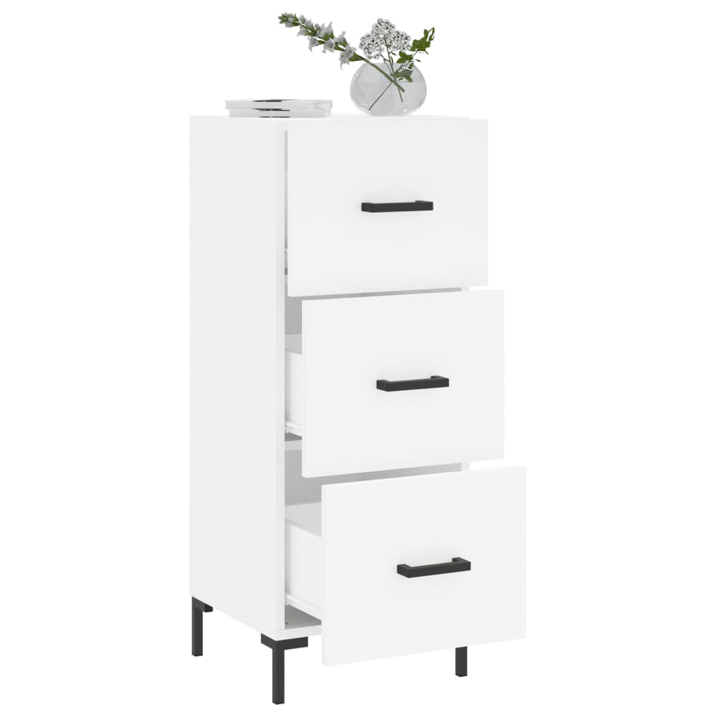 skænk 34,5x34x90 cm konstrueret træ hvid