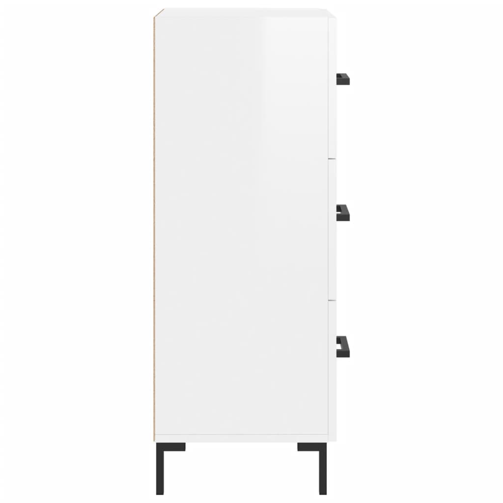 skænk 34,5x34x90 cm konstrueret træ hvid højglans