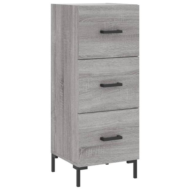 skænk 34,5x34x90 cm konstrueret træ grå sonoma-eg