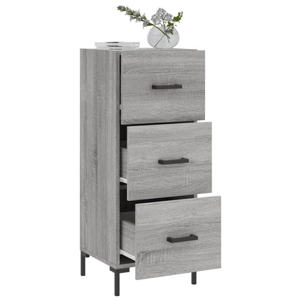 skænk 34,5x34x90 cm konstrueret træ grå sonoma-eg