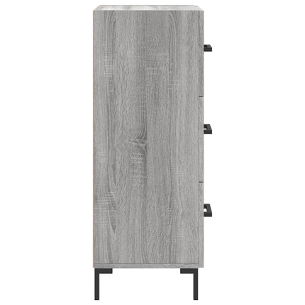 skænk 34,5x34x90 cm konstrueret træ grå sonoma-eg