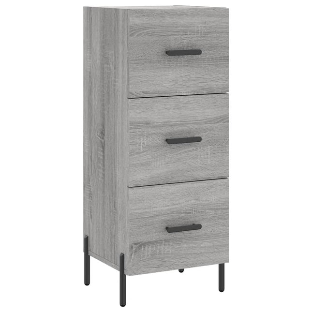 skænk 34,5x34x90 cm konstrueret træ grå sonoma-eg