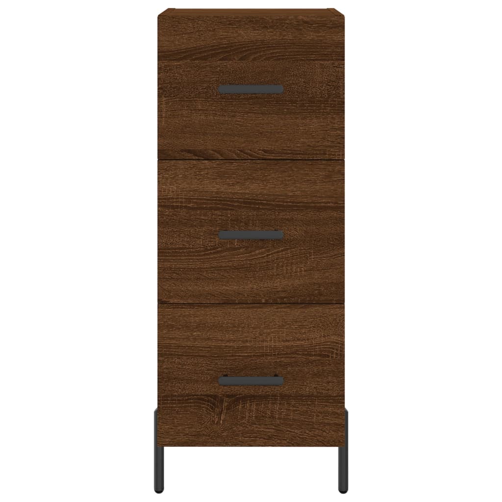 skænk 34,5x34x90 cm konstrueret træ brun egetræsfarve