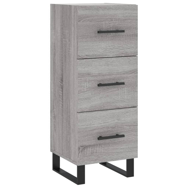 skænk 34,5x34x90 cm konstrueret træ grå sonoma-eg