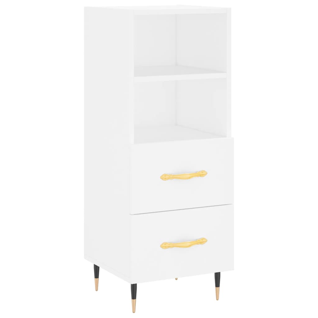 skænk 34,5x34x90 cm konstrueret træ hvid