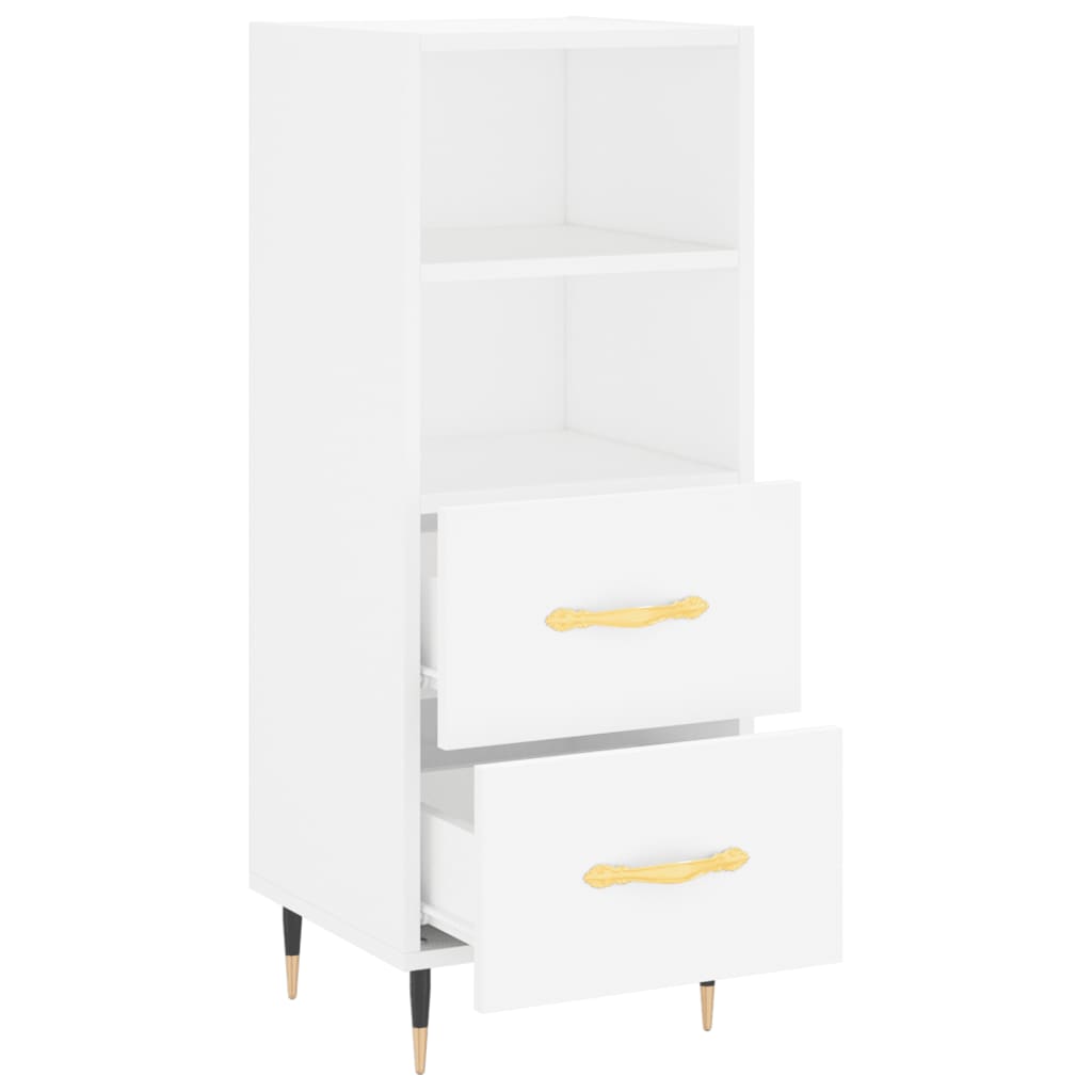 skænk 34,5x34x90 cm konstrueret træ hvid