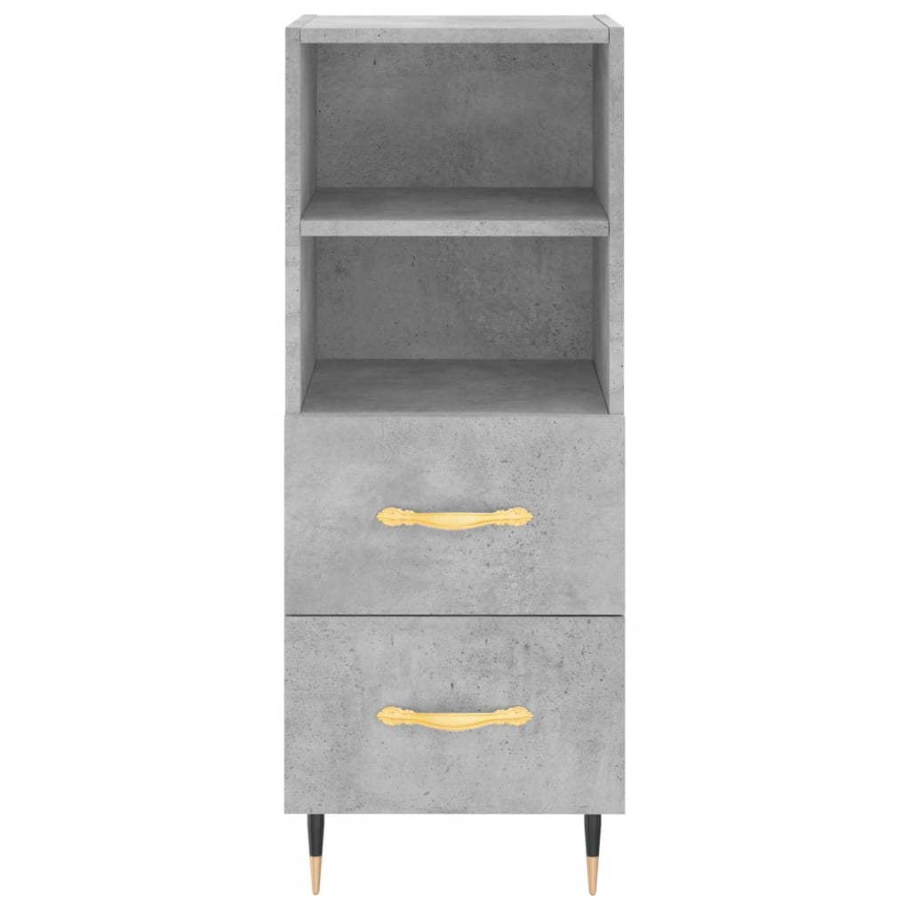 skænk 34,5x34x90 cm konstrueret træ betongrå