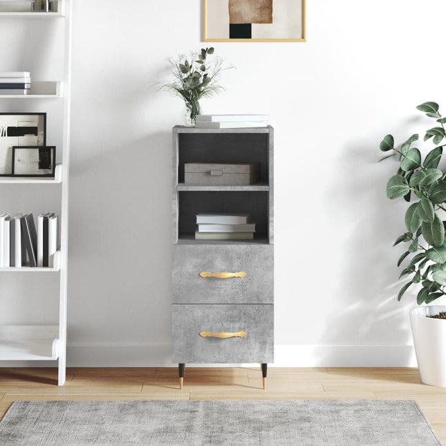 skænk 34,5x34x90 cm konstrueret træ betongrå