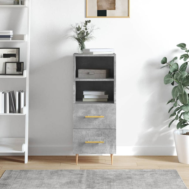 skænk 34,5x34x90 cm konstrueret træ betongrå