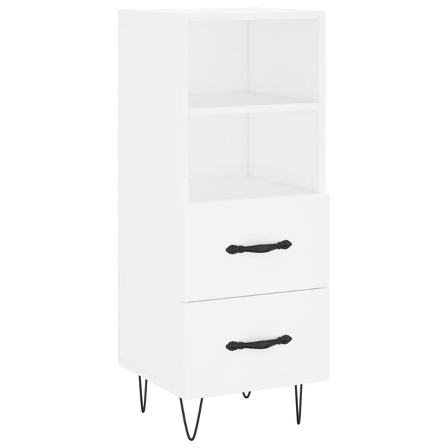 skænk 34,5x34x90 cm konstrueret træ hvid