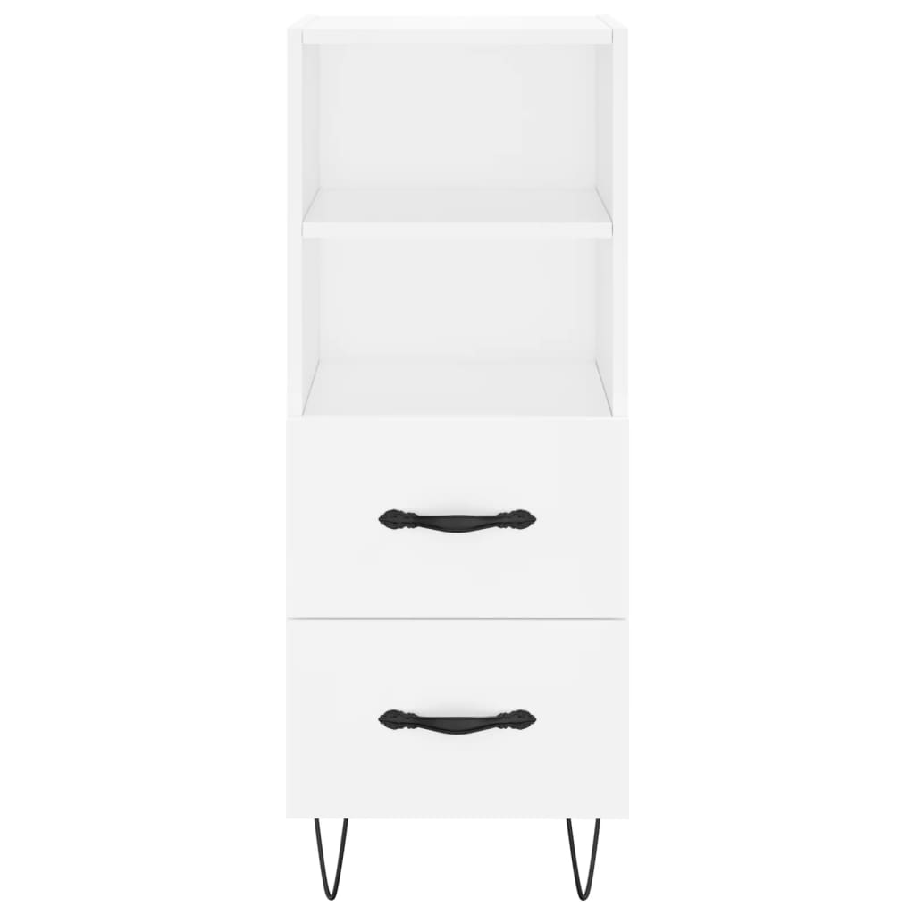 skænk 34,5x34x90 cm konstrueret træ hvid