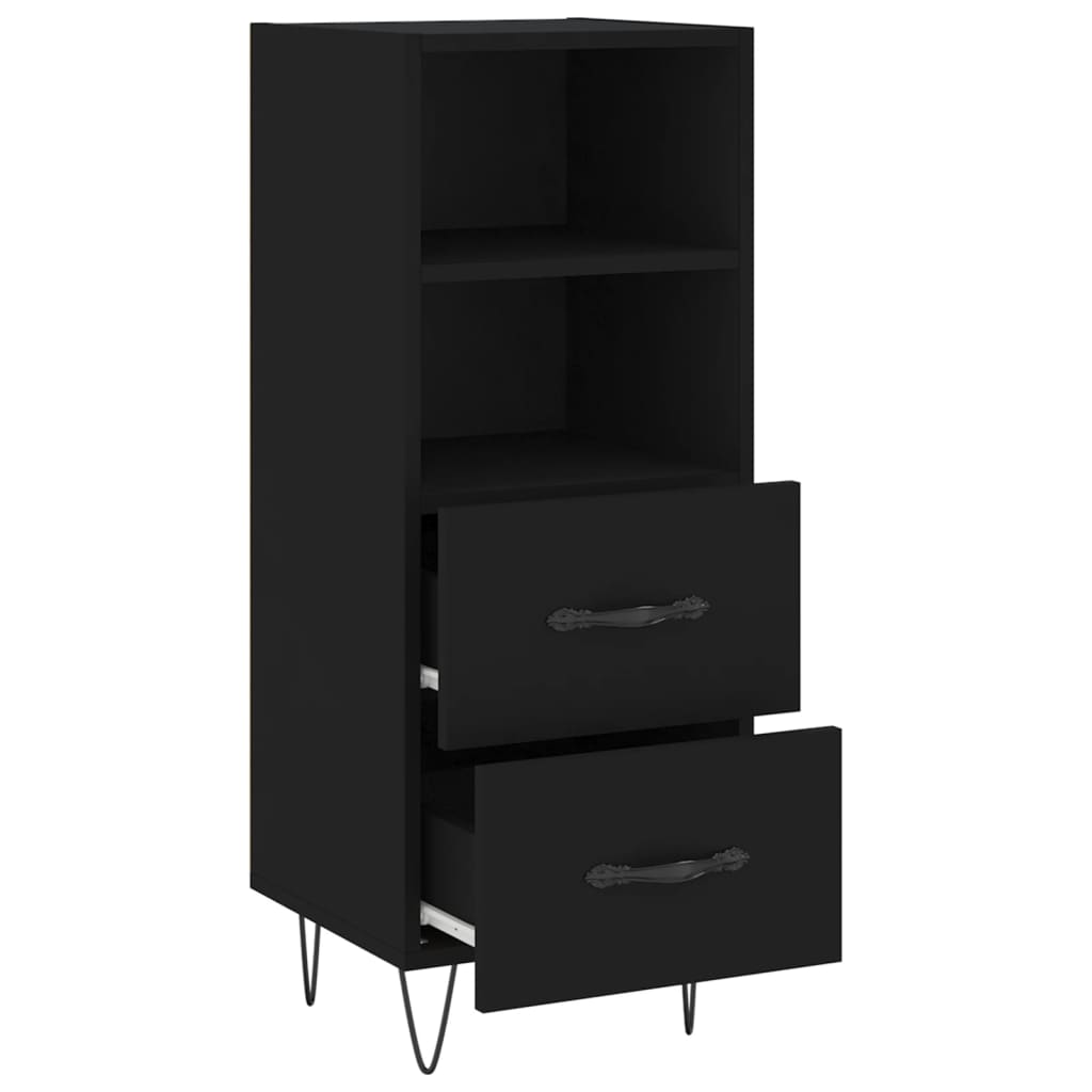 skænk 34,5x34x90 cm konstrueret træ sort