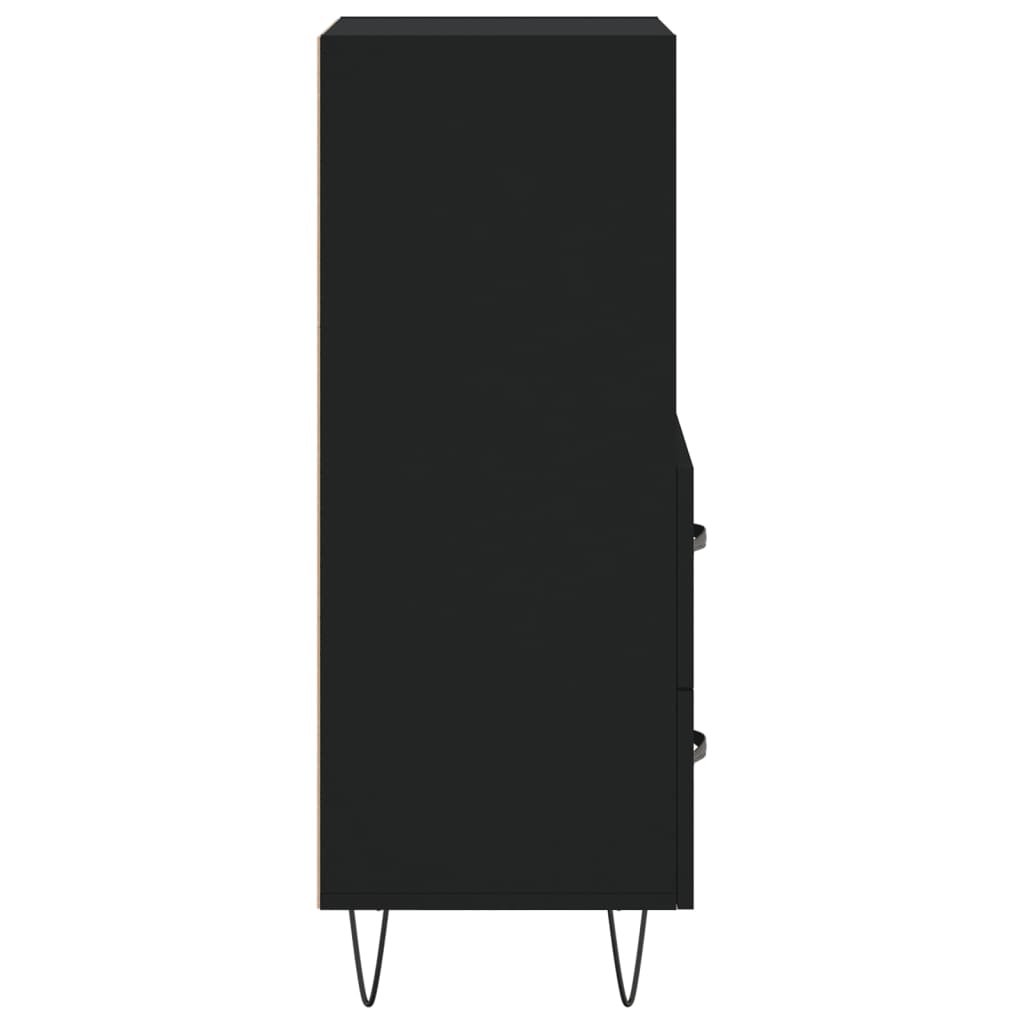 skænk 34,5x34x90 cm konstrueret træ sort