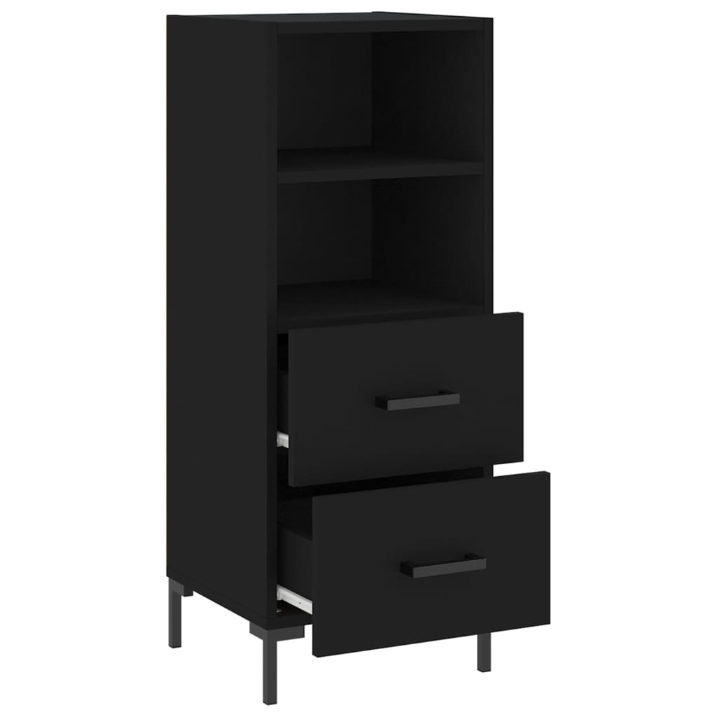 skænk 34,5x34x90 cm konstrueret træ sort