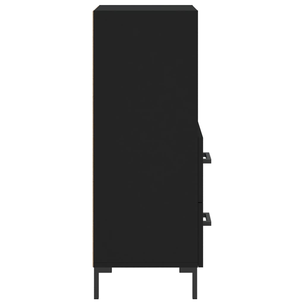 skænk 34,5x34x90 cm konstrueret træ sort