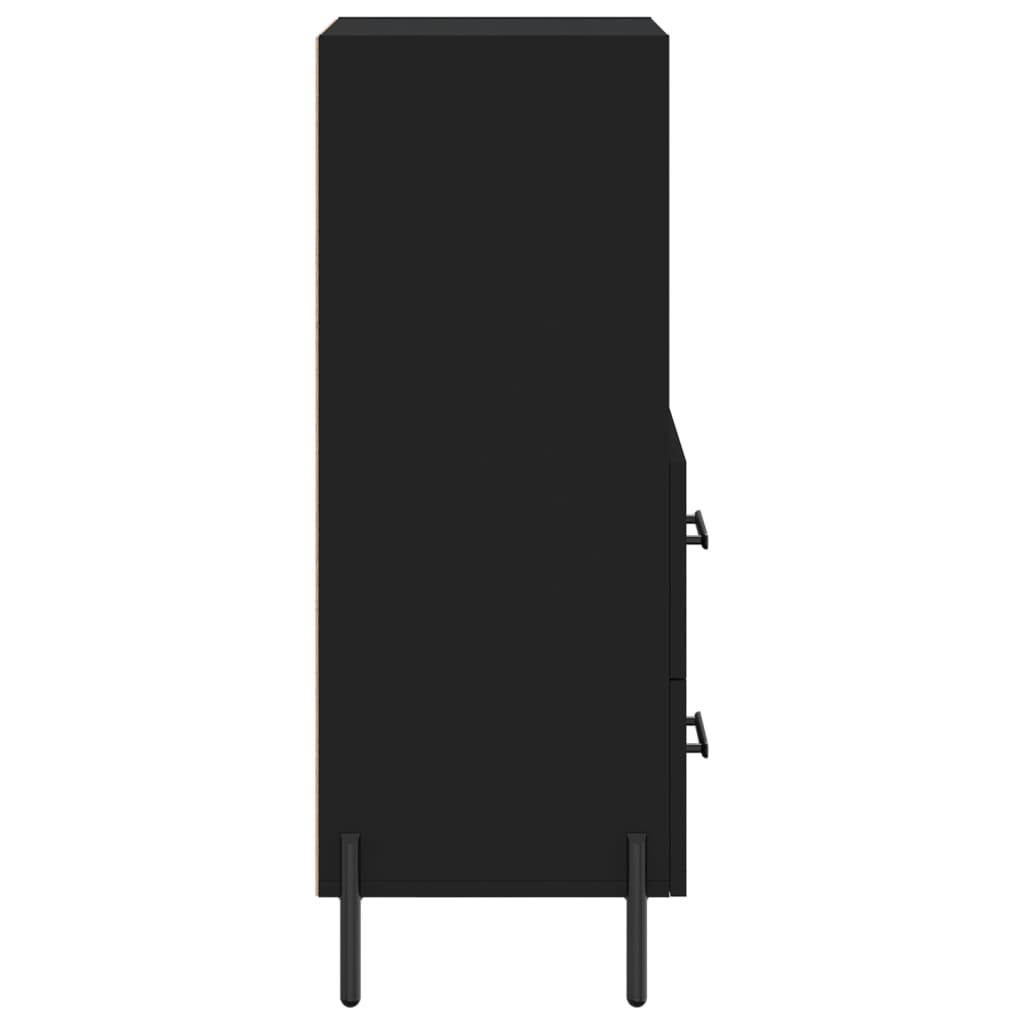 skænk 34,5x34x90 cm konstrueret træ sort