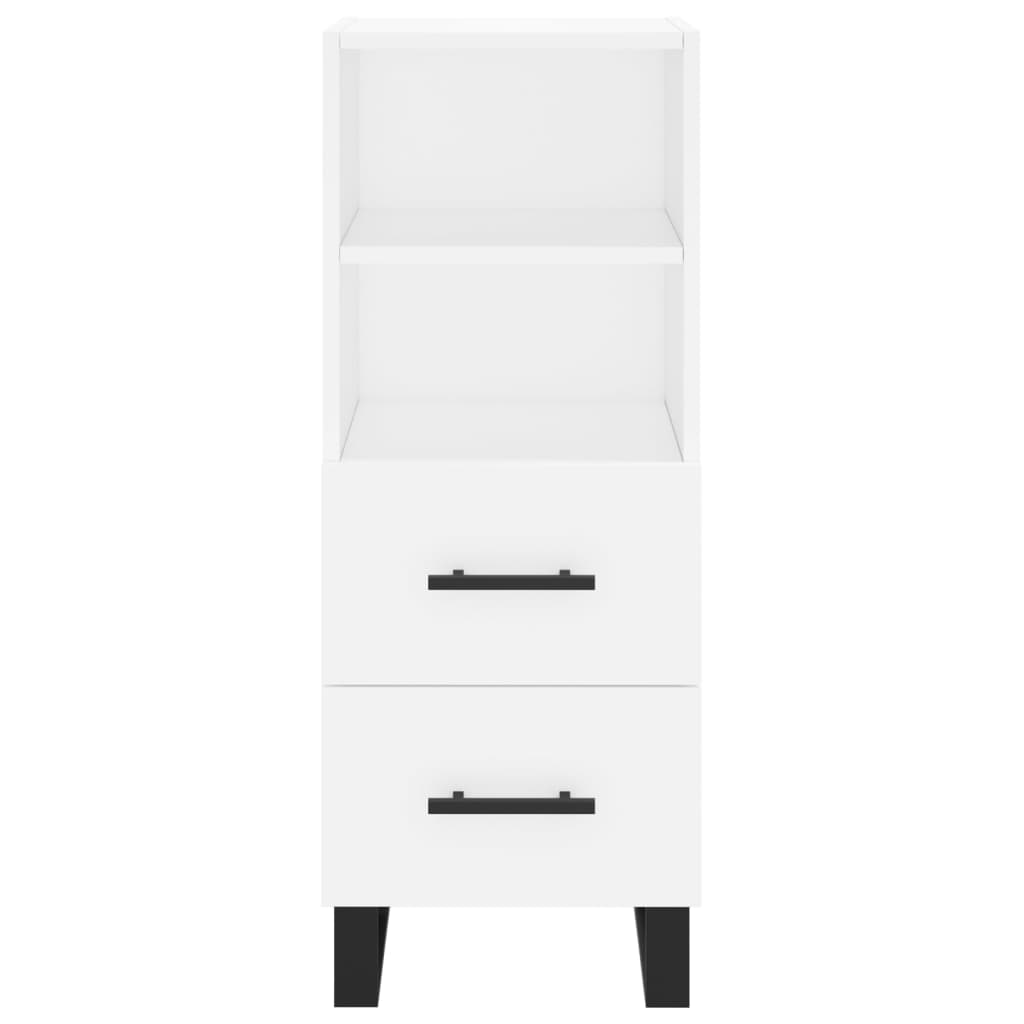 skænk 34,5x34x90 cm konstrueret træ hvid