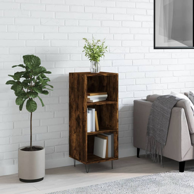 skænk 34,5x32,5x90 cm konstrueret træ røget egetræsfarve