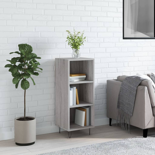 skænk 34,5x32,5x90 cm konstrueret træ grå sonoma-eg