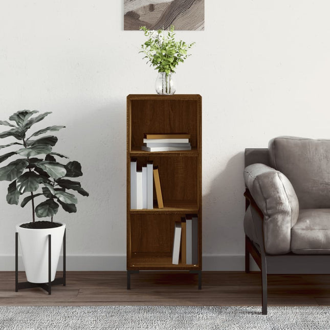 skænk 34,5x32,5x90 cm konstrueret træ brun egetræsfarve