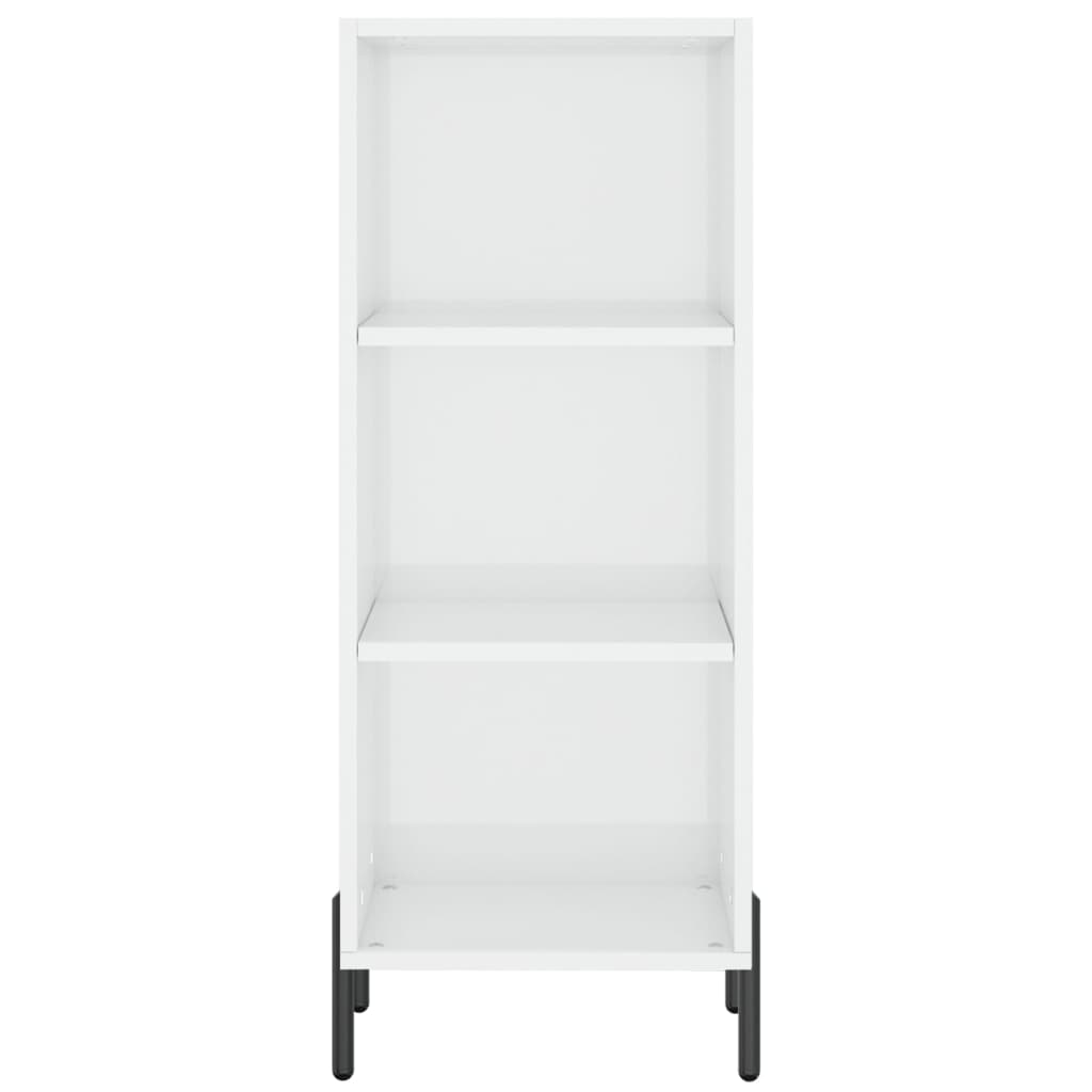 skænk 34,5x32,5x90 cm konstrueret træ hvid højglans