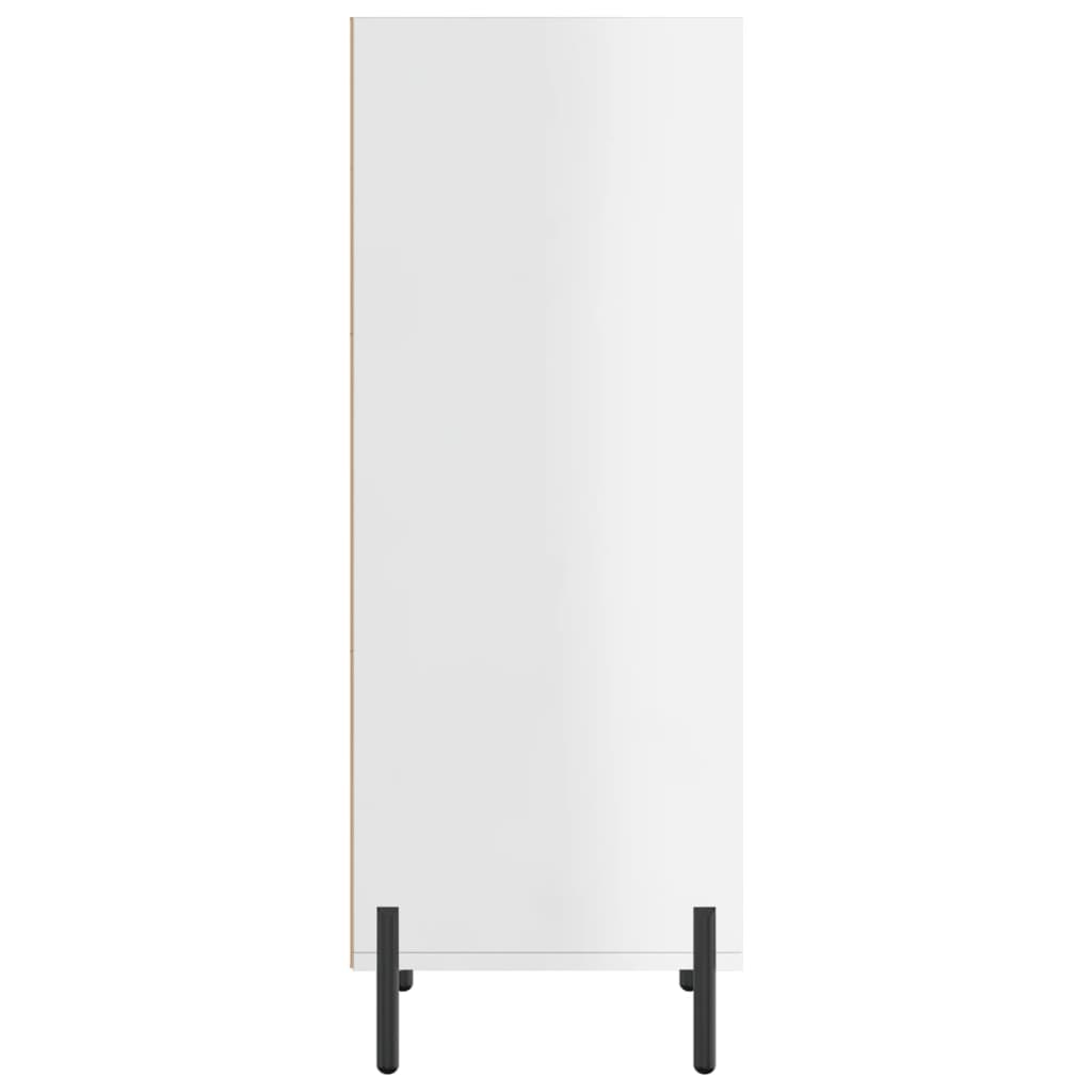 skænk 34,5x32,5x90 cm konstrueret træ hvid højglans