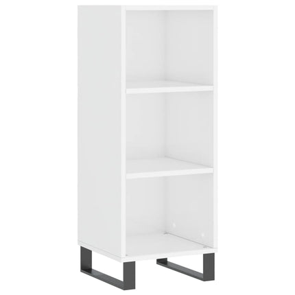 skænk 34,5x32,5x90 cm konstrueret træ hvid højglans