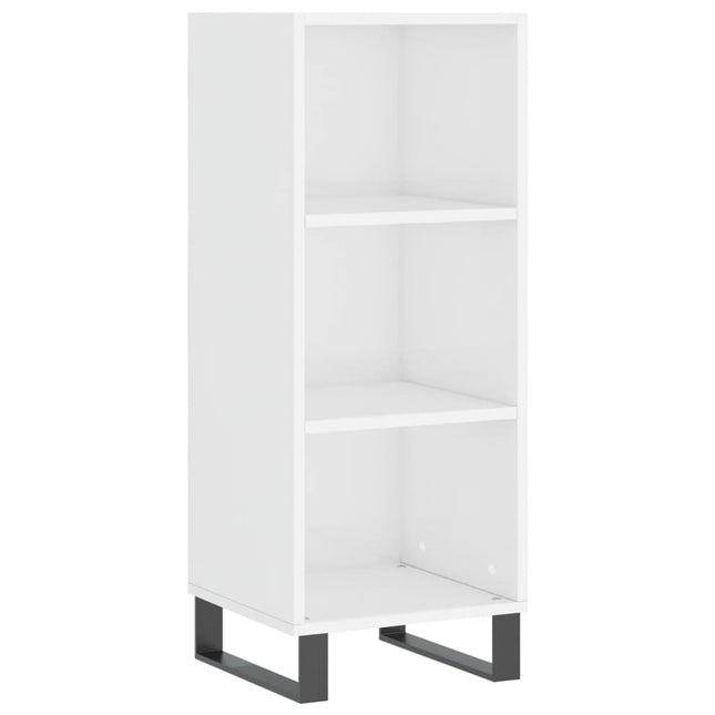 skænk 34,5x32,5x90 cm konstrueret træ hvid højglans