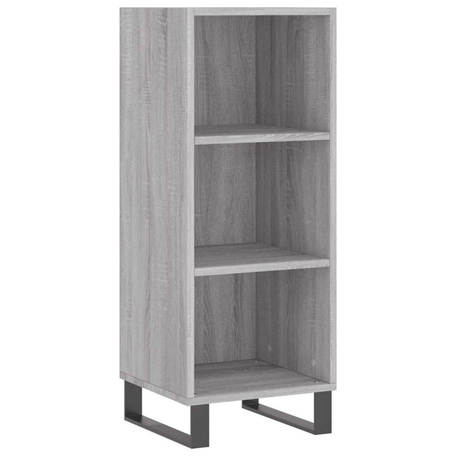 skænk 34,5x32,5x90 cm konstrueret træ grå sonoma-eg