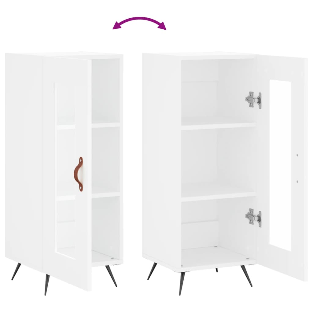 skænk 34,5x34x90 cm konstrueret træ hvid