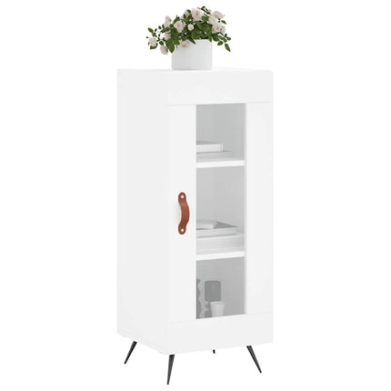 skænk 34,5x34x90 cm konstrueret træ hvid højglans