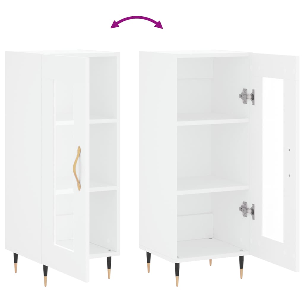 skænk 34,5x34x90 cm konstrueret træ hvid