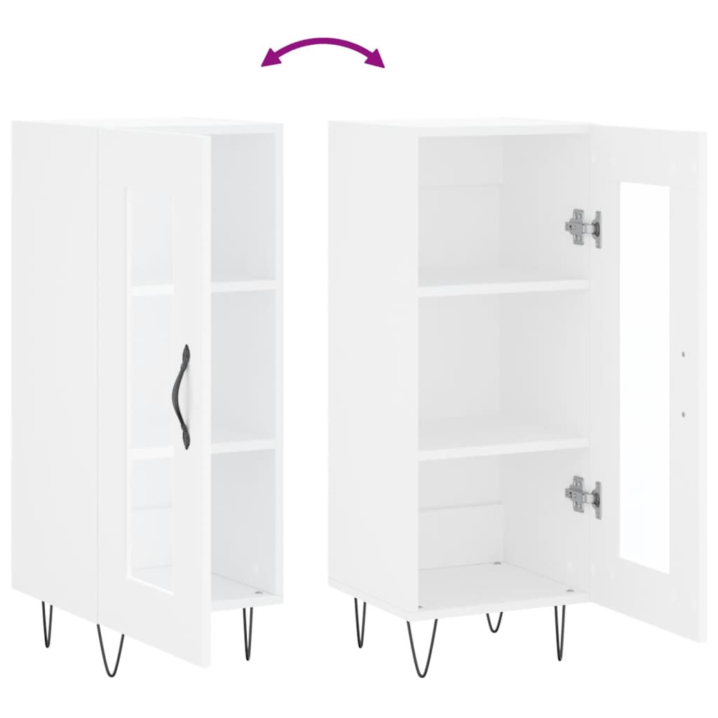 skænk 34,5x34x90 cm konstrueret træ hvid