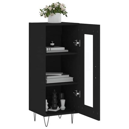 skænk 34,5x34x90 cm konstrueret træ sort