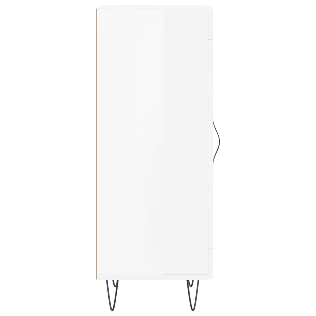 skænk 34,5x34x90 cm konstrueret træ hvid højglans
