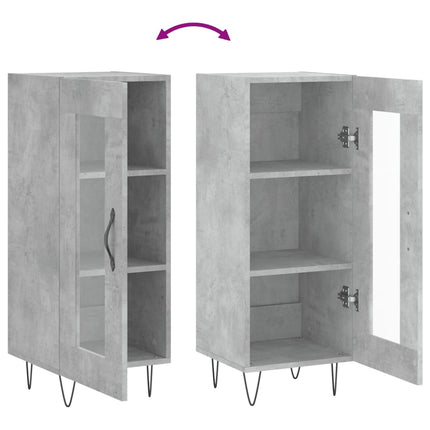skænk 34,5x34x90 cm konstrueret træ betongrå