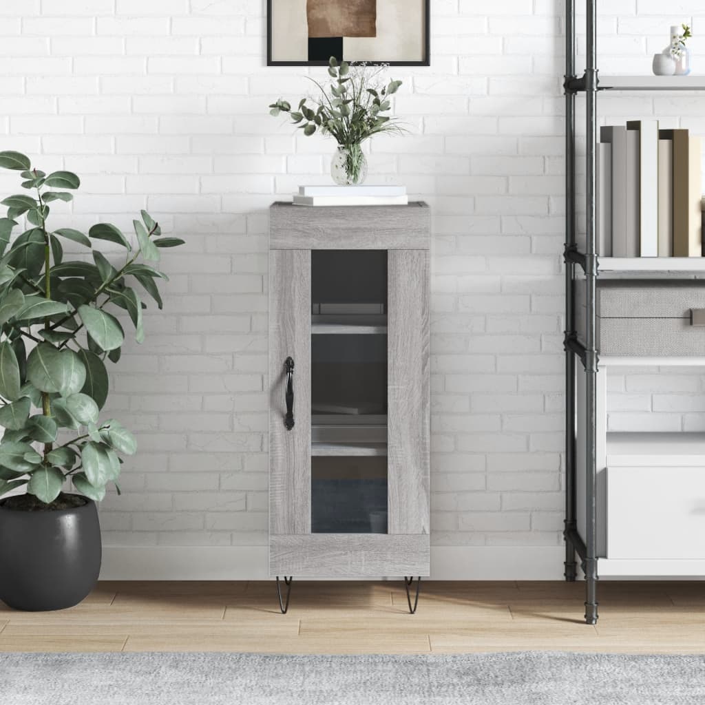 skænk 34,5x34x90 cm konstrueret træ grå sonoma-eg