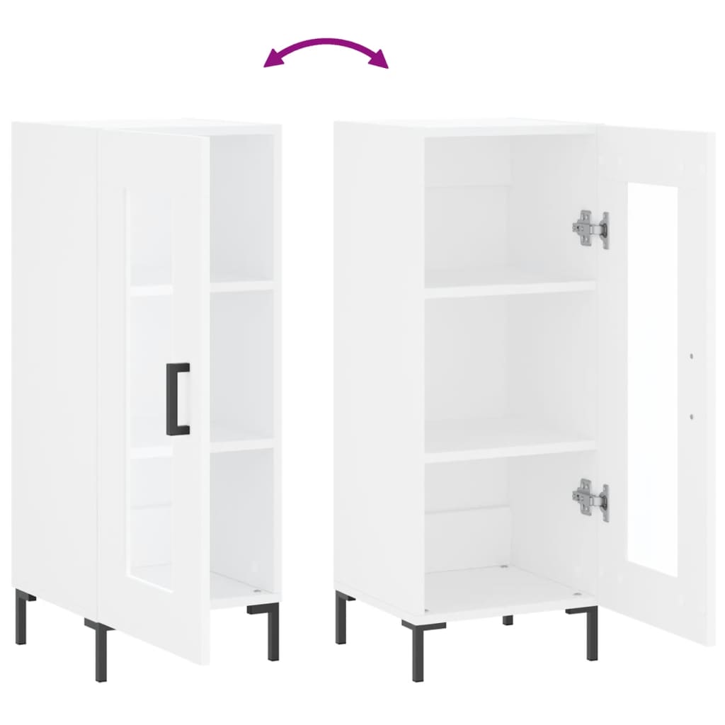 skænk 34,5x34x90 cm konstrueret træ hvid