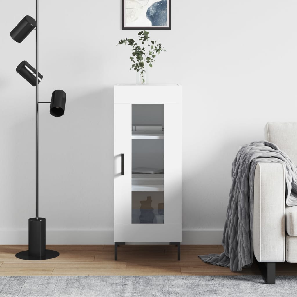 skænk 34,5x34x90 cm konstrueret træ hvid