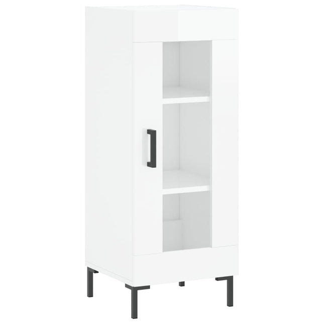 skænk 34,5x34x90 cm konstrueret træ hvid højglans