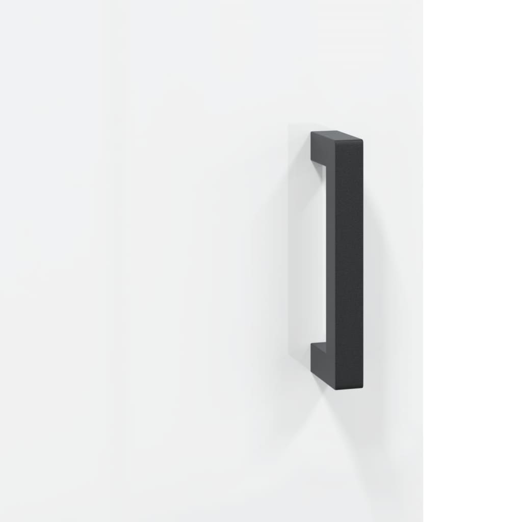 skænk 34,5x34x90 cm konstrueret træ hvid højglans